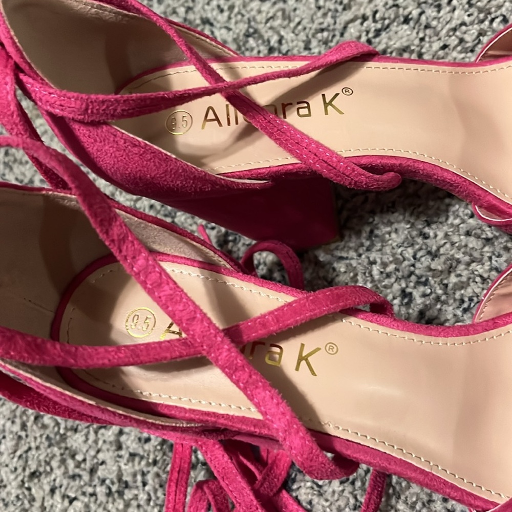 Allegra K Blissful Step Crisscross Block Heels - Picture 8 of 9